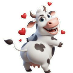 大きく「モ～」と鳴く可愛い牛スタンプ