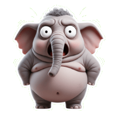 Chubby Elephant is Too Shocked, Suck