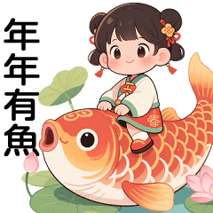 Cute girl's Chinese New Year greetings