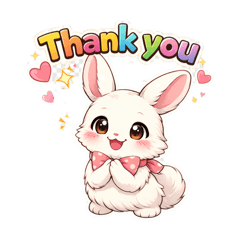 Cute anime illustration-style rabbit