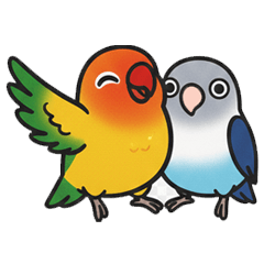 Colorful Lovebirds: Sunny & Frosty