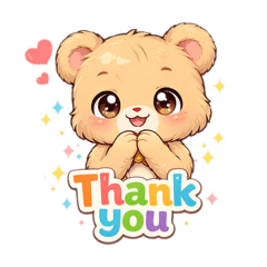 Cute anime illustration-style bear