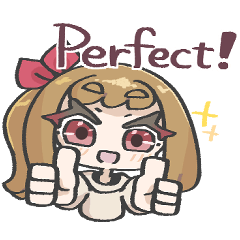 Girly chibi style sticker ENG V2