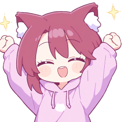 Magenta Cat Ear Hoodie Girl Sticker