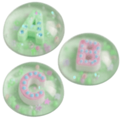 Puffy stickers/ALPHABET/GREEN