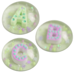 Puffy stickers/ALPHABET/YELLOW GREEN