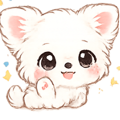 Fluffy White Chihuahua Stickers