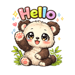 Cute anime illustration-style panda