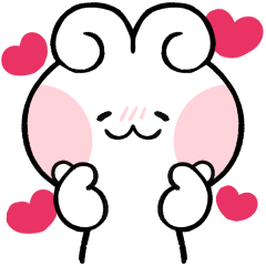 Cute & Daily White Bunny Usapuku Sticker