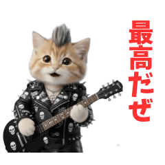 Rock Cat Daily Phrases Stickers