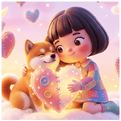 Sparkle Shiba & Little Girl