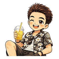 Cute Summer Boy Daily Life Stickers Set