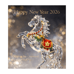 2026 午年　お正月　キラキラクリスタル