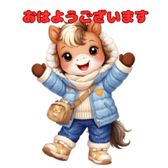 Winter Fashion Foal Stickers