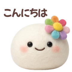 Fluffy Mochi Needle Felt Stickers