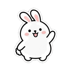 Cute Relaxed Bunny Stickers