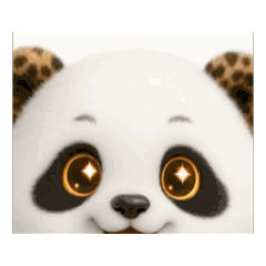 Moving Leopard-Print Panda Sticker