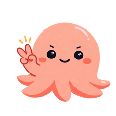 Cute Pink Octopus Daily Stickers