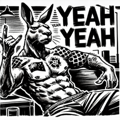 モノクロマッスルカンガルー