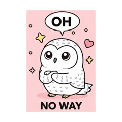 白白貓頭鷹萌貼圖