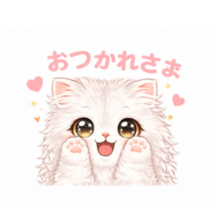 Fluffy White Cat&nbsp; &nbsp;Everyday Stickers