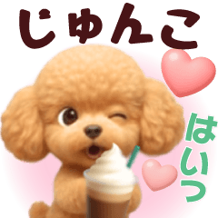 Pretty toy poodle 3D stickers1.1 Junko
