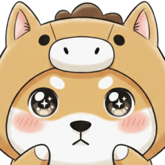 ぽちゃ柴犬＆ぽちゃハムのあいさつスタンプ