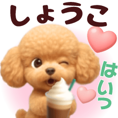 Pretty toy poodle 3D stickers1.1 Shoko