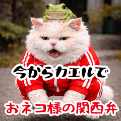 Cat sticker in the Kansai dialect