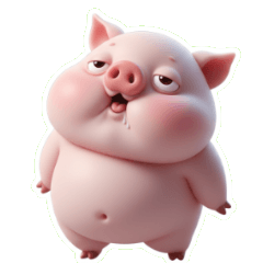 Nihilistic Pink Pig in Question Mark