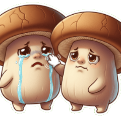 無力なキノコの究極に世を憂う表情