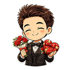 Romantic Tuxedo Guy Stickers