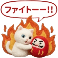 合格祈願の受験応援ねこ　オッドアイ