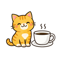 Cozy Cat & Coffee Time