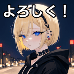 Pierced blonde short hair girl