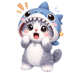 Meow Sharky cute cute (No text)