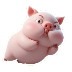 整個無言了啾嘴粉紅豬