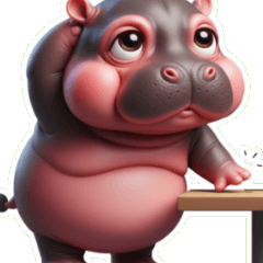 Cute Hippo Says No Problem!