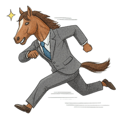 午年馬男のビジネス用ステッカー3