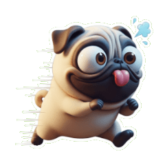 Pug Pekerja Keras yang Lelah di Senin Pa