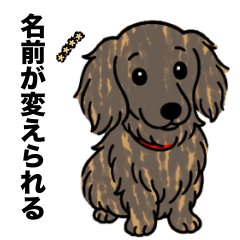 名前入りダックスロングイエローブリンドル