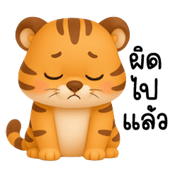 A cute little tiger with big, round eyes