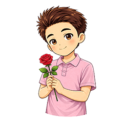 Sweet Pink Boy Valentine Stickers