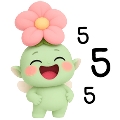A cute little fairy with a flower head