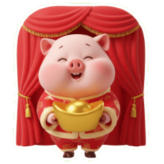 ピンクのブタとハッピーニューイヤー！万事