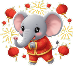 ช้างนำโชค ขอให้วันนี้ราบรื่นและร่ำรวยมหา