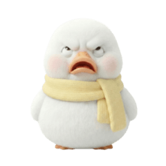 Cute and Angry White Duck (No Text)