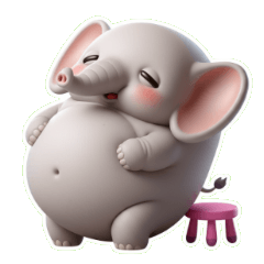 ぽっちゃりゾウさんのびっくり顔