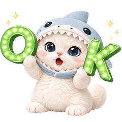 White Kitten Shark Hat (No Text)