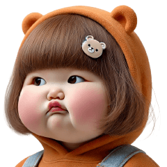 Chubby Girl Funny face186 No Text